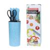 Juego de cuchillos de cocina para el hogar de color azul, de siete piezas, con base de barril y punta de pulverización antiadherente corrugada, disponible en stock