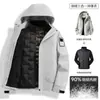 Chaqueta de Plumas 3 en 1 para Exteriores con Forro Interior, Unisex, Cortavientos, Impermeable, Ropa de Viaje, Esquí, Montañismo Chaqueta
