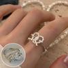 Anillo Minimalista de Corazón Hueco para Mujer, Geométrico Irregular Apilable Dulce Fresco Moda Versátil Anillo Abierto Anillo para Dedo Índice Moderno