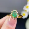 Anillo de Esmeralda Colombiana Natural, Tamaño de la Piedra Principal: 5*7mm, Plata de Ley 925 Incrustada de Precisión
