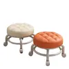 Taburete para Sala de Estar, Cómodo para Sentarse Largo Tiempo, Taburete Bajo Pequeño con Ruedas Giratorias, Taburete Bajo Móvil, Taburete para Cambiarse los Zapatos en Casa de Alquiler, Esencial para el Cuidado Infantil