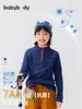 Body infantil Roupas Infantis Meninas Camada Base Forrada com Fleece 2026 Inverno Novo Estilo Meio Zíper Espessado Quente Top Outono/Inverno