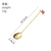 Cuchara Pequeña Regalo de Navidad Juego de Cucharas de Acero Inoxidable 304 Colgante Lindo Cuchara para Postre Café Fruta Caja de Regalo