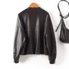 Chaqueta de piel de oveja de marca de diseñador, modelo nuevo 2026, elegante diseño de bolsillo de doble capa, chaqueta de cuero versátil para mujer, moderna
