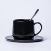 Taza de cerámica, regalo creativo, taza de café con plato, juego de tazas con logotipo, taza de agua para restaurante o oficina, portavasos de madera