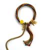 Pulsera de Hilo de Algodón Tejida a Mano Estilo Xizang con Símbolos de Manjushri, Zorro Inmortal, Dios Amarillo de la Riqueza, Thangka y Reencarnación