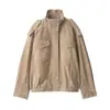 2025 Exportación Transfronteriza Spot Estilo Europeo y Americano Mujer Otoño Nueva Moda Personalizada Textura de Gamuza Chaqueta de Cuero