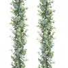 Follaje Artificial 1.8m Enredadera de Eucalipto con Gypsophila y Hojas de Eucalipto, Decoración de Boda, Material de PE, Enredadera al por Mayor