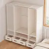 Montagem de Guarda-Roupa Combinado Guarda-Roupa Simples para Quarto Cabideiro Simples Gabinete de Armazenamento Simples Guarda-Roupa para Quartos de Aluguel