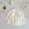 Vestido de Malha INS Outono e Inverno para Meninas Moda Princesa Manga Longa Vestido Suéter Bebê Vestido para Bebê de Um Ano Mulheres