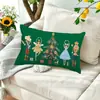 Exportación Transfronteriza Especializada en Escena de Nieve Navideña Patrón de Cascanueces Impreso Decoración del Hogar 50*30 Funda de Cojín Lumbar