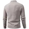 Suéter de punto liso para hombre, otoño e invierno, europeo y americano, cuello alto, capa base para hombre