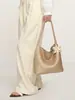 Bolso de Mano Tejido a Mano Color Dorado Champagne en el Mismo Estilo que el Original, Bolso de Hombro Grande de Capacidad Estilo Casual, Bolso Cubo de Moda para el Trabajo