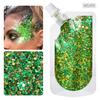 Amazon popular Carnaval gel lentejuelas sin pegamento sombrero verde maquillaje de sirena sombra de ojos cara cuerpo gel Flash