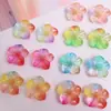Flor de Gelo Transparente de Cinco Pétalas Bicolor Pintada em Spray Resina Acessórios de Cabelo DIY, Presilhas de Cabelo, Decorações para Capa de Celular, Pinos de Cabelo, Acessórios de Flor