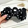 Pinza para el pelo con lazo de lunares, Diseño nicho coreano, Pinza de tiburón retro, Pasador versátil para la parte posterior de la cabeza, Accesorio de pelo de princesa