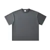 Camiseta de Algodão Puro 230g Fio Simples 21 Contagens, Manga Curta, Gola Redonda, Ombro Caído, Cor Lisa Versátil para Uso em Grupo, Camisa Cultural para Homens e Mulheres
