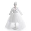 Vestido infantil, vestido de princesa, vestido de flores para boda infantil, vestido de tutú de malla con estilo, vestido de actuación escénica, conjunto de dos piezas de manga larga