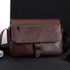 Bolso de hombro de negocios para hombre, bolsa impermeable de gran capacidad para el día a día, bolso portátil para hombre para salir, bolso de cuero suave retro simple casual
