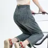 Jeans Harem Retrô Novo de Outono para Mulheres, Cintura Alta, Emagrecedor, Perna Reta Solta, Calça Cenoura Estilo Dad, Tendência Ins