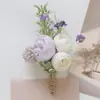Art Accord 472 Suministros para Bodas Banquete Flor de Simulación para Invitados Ramillete del Novio Flor de Mano Morado