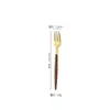 Cubiertos de Madera con Mango Transfronterizo Portugués, Cuchillo de Acero Inoxidable 430, Tenedor, Cuchara, Imitación de Grano de Madera, Vajilla Estilo Occidental, Cuchillo para Bistec, Tenedor de Postre