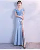 Vestido Feminino Longo Elegante Cauda de Peixe Novo para Verão 2026 para Banquetes de Anfitriã de Alto Padrão, Vestido de Temperamento de Dama de Alto Padrão, Qipao para Mulheres