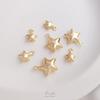 Pingente de estrela de cinco pontas tridimensional brilhante, cor ouro 14K, feito à mão, pulseira, colar, joias, pingente, acessórios artesanais