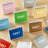 Nuevo Calendario de Copos de Nieve 2027 Calendario de Escritorio Pequeño Estilo Ins Alta Apariencia Mini Calendario para Estudiantes Adorno de Escritorio Regalo