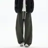 Novedad Otoño 2026 Pantalones Casuales Lavados para Hombre, Pantalones Paracaidistas Sueltos de Pierna Ancha Ligeramente Lavados con Caída, Pantalones Largos Estilo High Street Americano