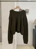 KEKEZOON Estilo Coreano Sencillo Versátil Otoño Invierno Cuello Redondo Color Sólido Suéter de Punto Manga Larga para Mujer 9350