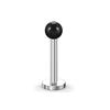 Piercing para el labio con forma de estrella de cinco puntas pulida de acero inoxidable con diamantes de amor, joyería para el labio con perla acrílica, venta al por mayor