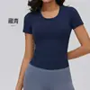 Camiseta Esportiva Transfronteiriça para Corrida e Yoga Feminina, Estilo Verão Fino, Decote Grande em U, Top Fitness Versátil de Manga Curta Emagrecedor