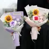 Temporada de Graduación Ramo de Flores de Hilo Tejido de Girasoles y Rosas Regalo Hecho a Mano para Niñas para Dar a los Maestros en el Día de San Valentín