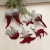 Adornos Navideños Transfronterizos Creativos Nieve Navideña Reno Decoraciones Colgantes Nórdico Lujo Ligero Decoraciones de Terciopelo Suministros Navideños