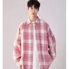 Camisa a cuadros con bloques de color estilo japonés para hombre, primavera y otoño, marca de moda, elegante y sofisticada, chaqueta camisa casual holgada para adolescentes