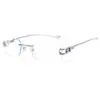 G Gafas Nuevas Sin Montura Material de Titanio Beta Se Pueden Montar Lentes para Miopía Montura Grande Montura Cuadrada Estilo Old Money Para Hombres y Mujeres