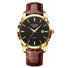 Reloj de Cuarzo para Hombre Lige de Negocios con Calendario Simple, Tres Manecillas, Correa de Cuero, Resistente al Agua, Deportivo Luminoso 89143