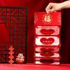 Envelope Vermelho Longo com Caracteres Chineses para o 60º Aniversário de Idosos, Envelope Vermelho Dobrável de Aniversário Chinês para Longevidade, Pai e Avô