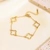 Pulseiras de Aço Inoxidável Douradas da Moda Mais Vendidas na Europa e América, Não Desbotam Facilmente, Joias de Aço Inoxidável 18K, Braceletes Dourados