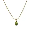 Collar de Gota de Agua Europeo y Americano Transfronterizo para Mujer, Popular de Lujo Nicho Versátil Gama Alta Clavícula Acero de Titanio Joyería de Exportación