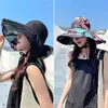 Sombrero de Copa Abierta de Nuevo Estilo para Primavera para Mujer, Impreso por Ambos Lados, Sombrero Versátil de Ala Ancha de Moda para Protección Solar en Exteriores y Ropa Urbana, Protección UV