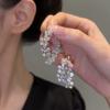 Pendientes de Plata con Aguja de Plata y Zirconia con Forma de Hoja y Espiga de Trigo Estilo Coreano Lujo Ligero Moda Pendientes de Botón de Alta Gama con Sentido de Diseño Pendientes de Nicho