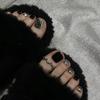 12 peças de unhas do pé puras feitas à mão usando preto manicure vestível adesivo de unha do pé peça de unha acabada atacado curta