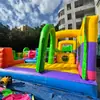Castillo Inflable de Entretenimiento Mediano, Tobogán, Combinación de Piscina de Bolas para Trepar, Material Resistente al Desgaste de Grado Comercial, Centro Comercial Cuadrado