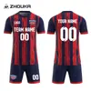 Camisetas de Fútbol para Hombre Transfronterizas Hechas a Medida Sublimación Impresión de Cuerpo Completo Transpirables de Secado Rápido Conjunto de Camisetas de Fútbol Venta al por Mayor