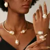Nuevo Set de Joyería de Perlas Irregulares Barrocas de Comercio Exterior Transfronterizo Europeo y Americano para Mujer, Estilo Francés de Alta Gama Lujo Ligero al por Mayor
