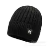 Chapéus de Inverno Masculinos Cuidadosamente Selecionados, Gorros de Tricô com Forro de Lã, Chapéus de Lã Engrossados e Quentes, Chapéus de Algodão, Chapéus de Ciclismo de Inverno à Prova de Vento