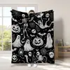 2025 Nuevo Fantasma Rosa de Halloween Manta de Halloween Manta de Halloween Thriller Transfronteriza Manta tipo Throw de Amazon