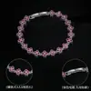 Pulsera de Trébol Dopamina de Alta Gama Estilo Europeo y Americano con Incrustaciones de Circonita de Colores, Joyería de Pulsera Elegante de Nicho de Lujo Ligero